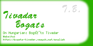 tivadar bogats business card